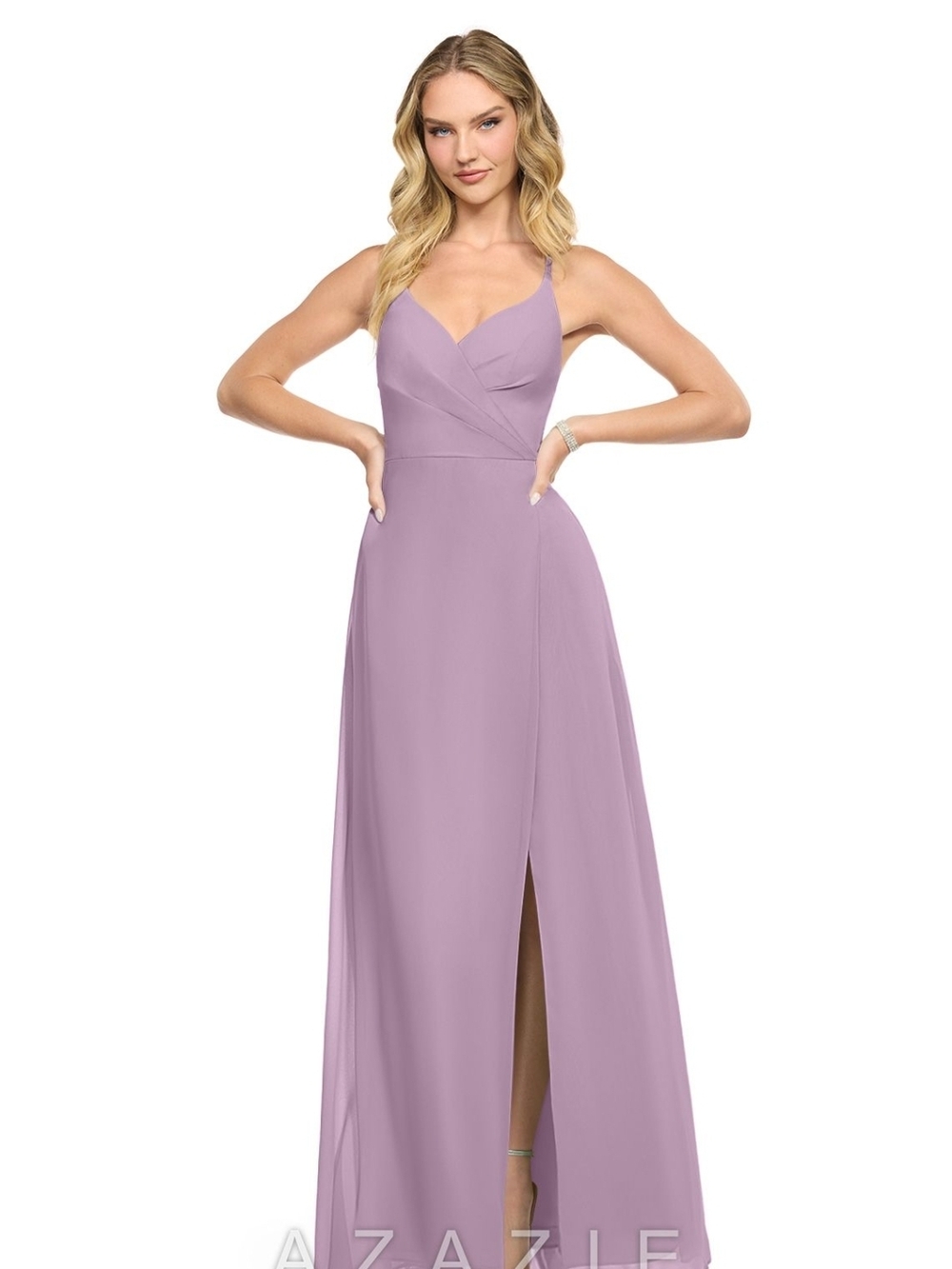 Azazie Davis
Wisteria A-Line V-Neck Chiffon Dress Size 14